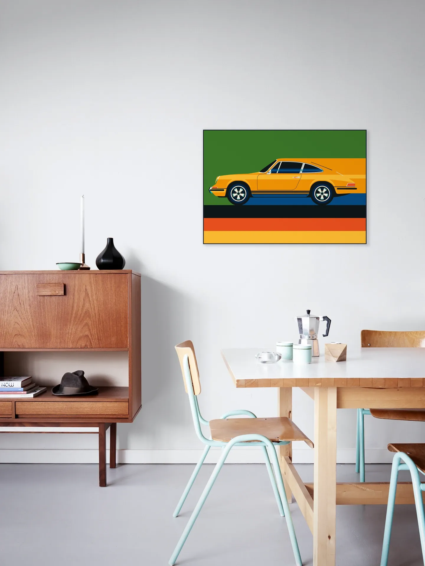 Orange Vintage Sports Car Side
