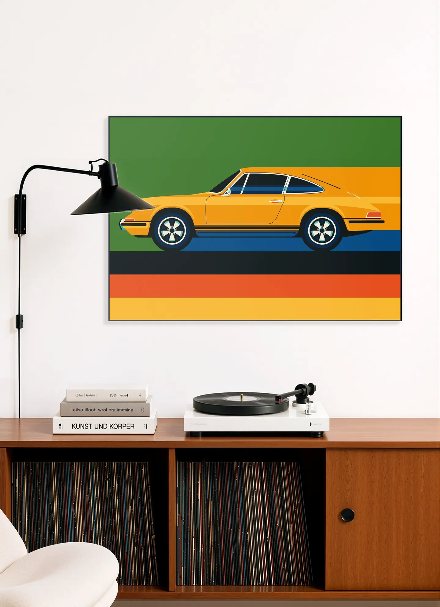 Orange Vintage Sports Car Side