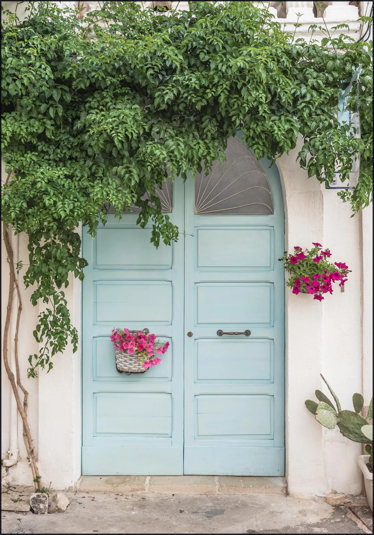 Botanical Blue Door In Italy