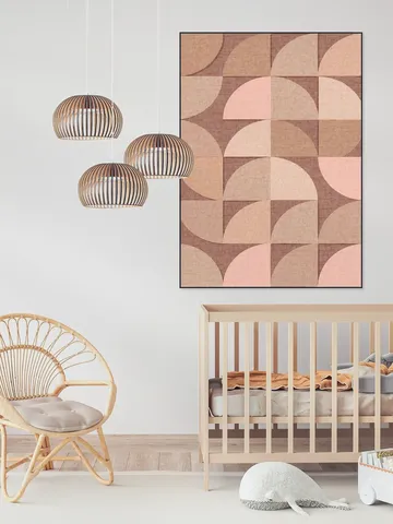 Mid Century Retro Geometry Mocha Pink Light