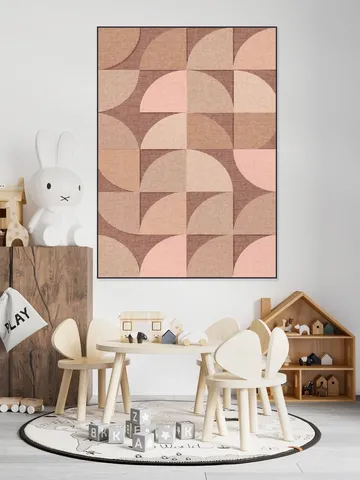 Mid Century Retro Geometry Mocha Pink Light