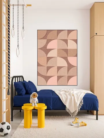 Mid Century Retro Geometry Mocha Pink Light
