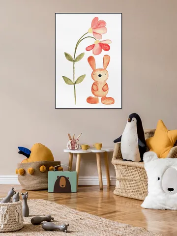 Flower and Bunny Watercolor