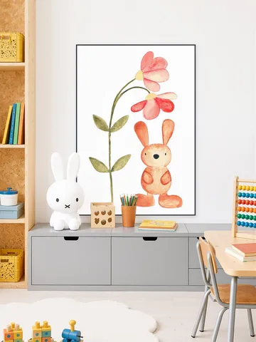 Flower and Bunny Watercolor