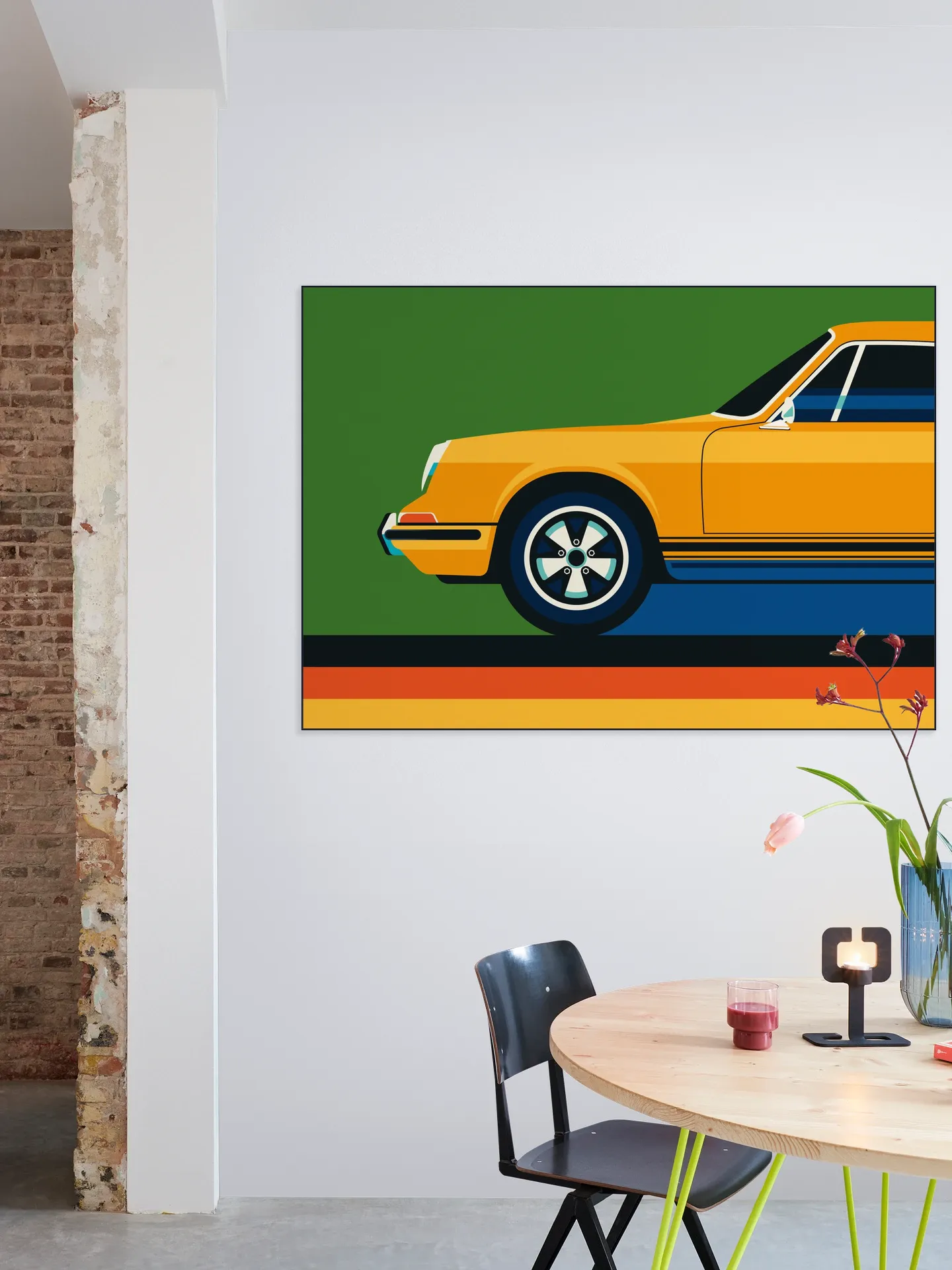 Orange Vintage Sports Car Front