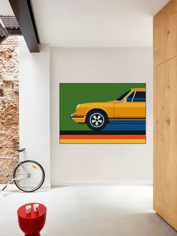 Orange Vintage Sports Car Front