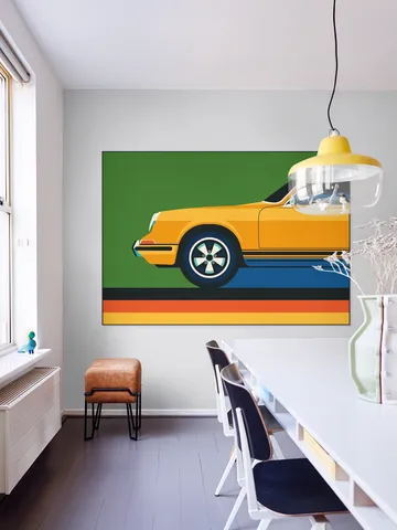 Orange Vintage Sports Car Front