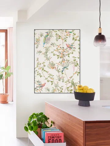 Chinoiserie vintage vines, fruit and birds - ivory