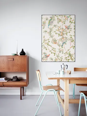 Chinoiserie vintage vines, fruit and birds - ivory