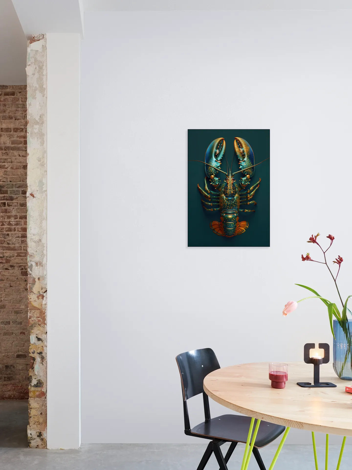 Green Petrol Lobster with Metallic Oil Effect