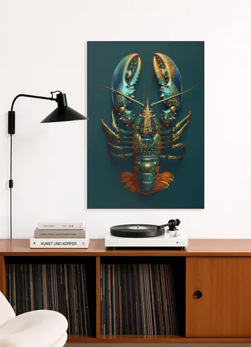 Green Petrol Lobster with Metallic Oil Effect