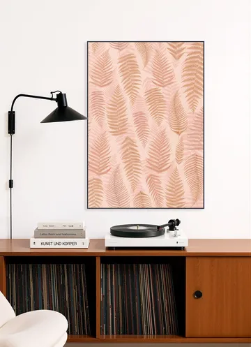 Cozy Fall Fern Leaves Terracotta Pink