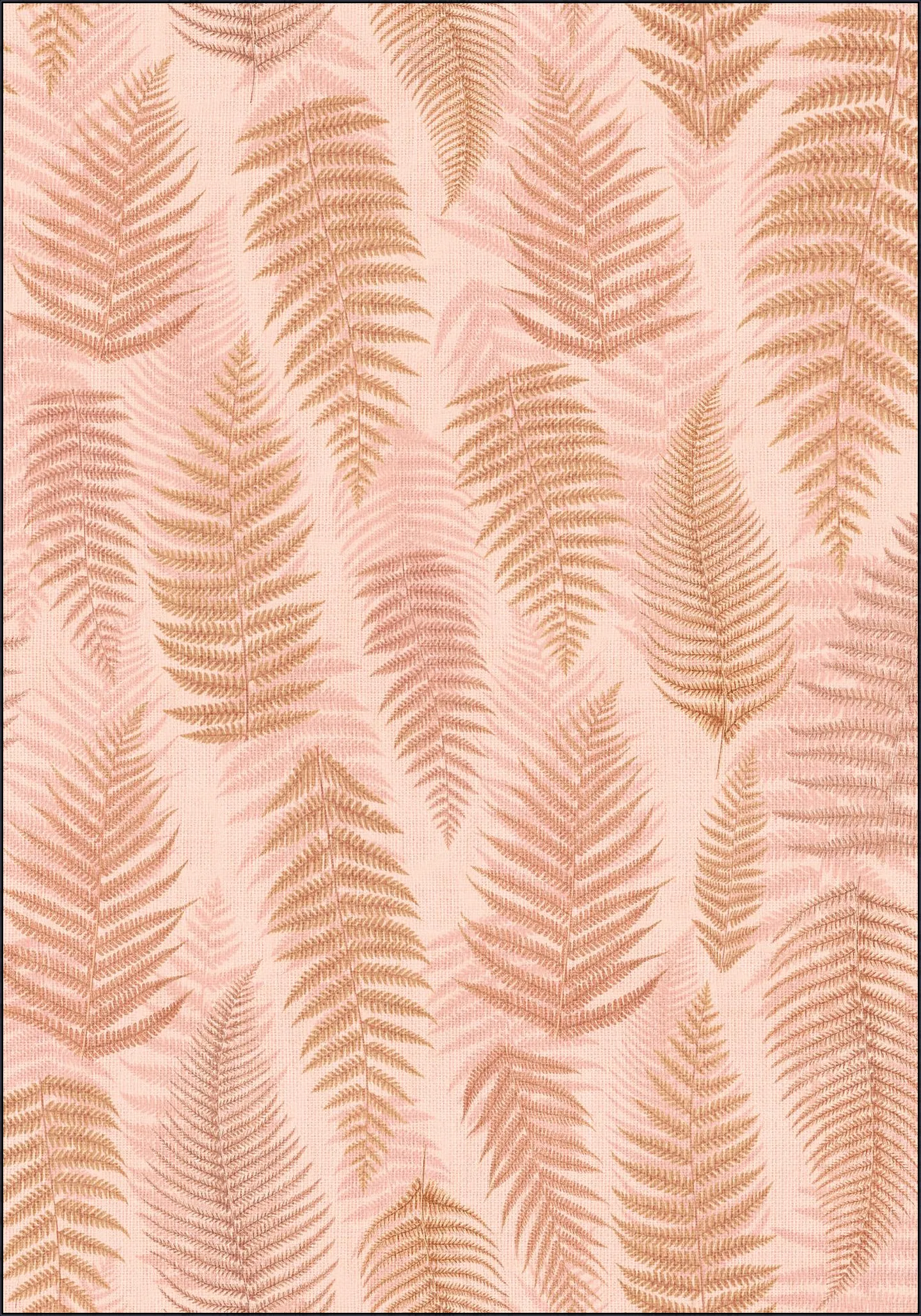 Cozy Fall Fern Leaves Terracotta Pink