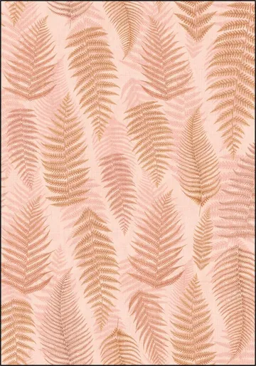 Cozy Fall Fern Leaves Terracotta Pink