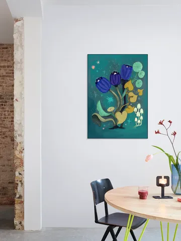 Magic Teal Flower Garden
