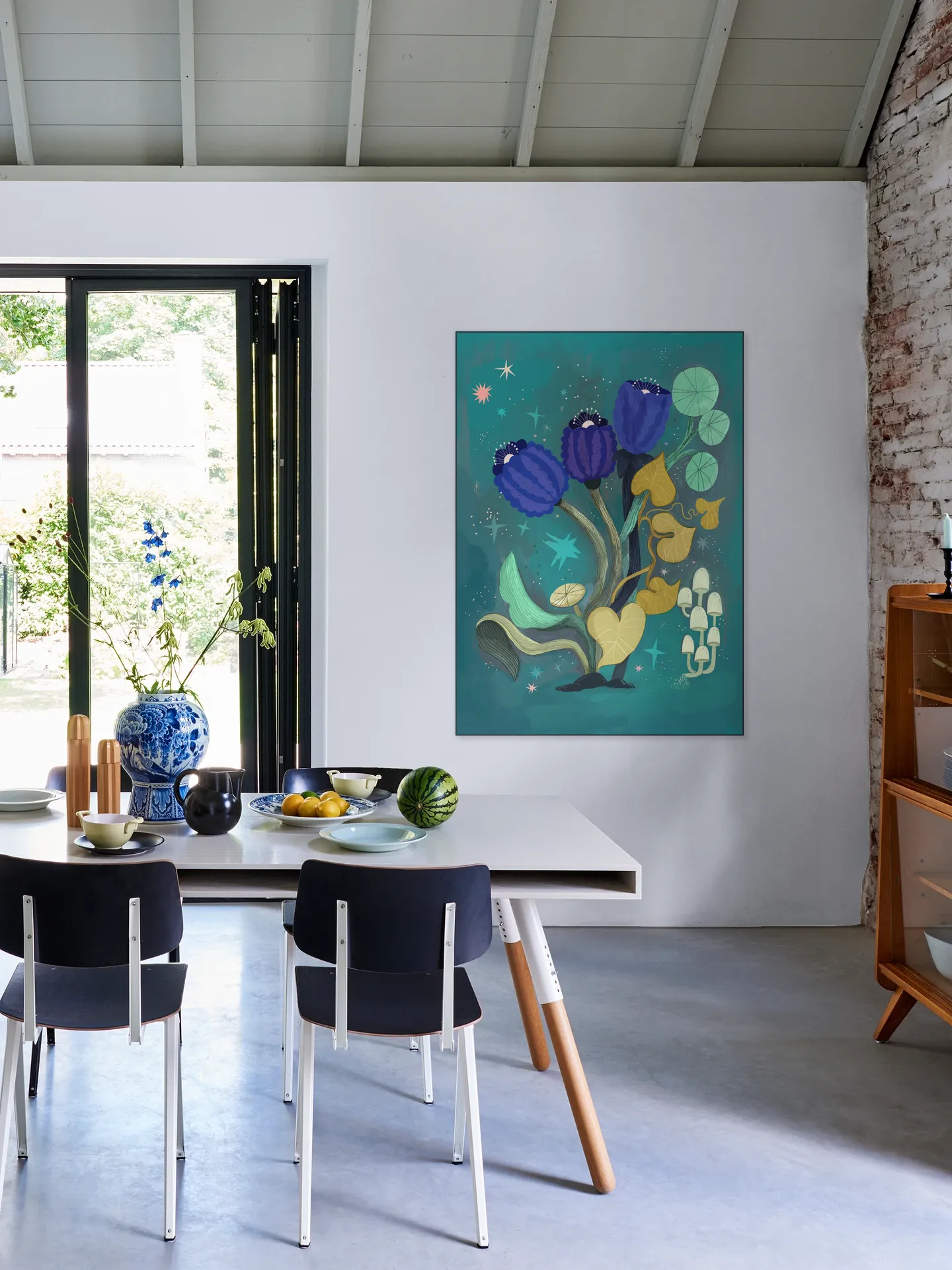 Magic Teal Flower Garden