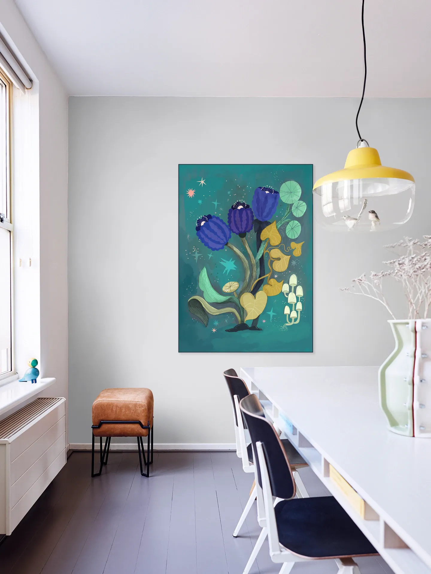 Magic Teal Flower Garden