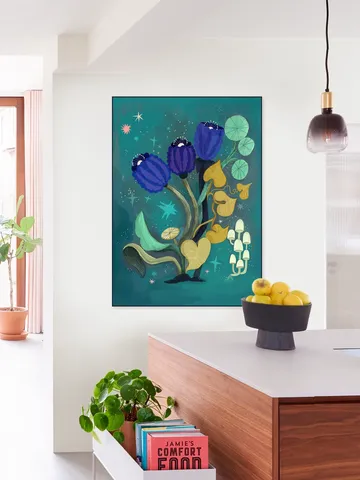 Magic Teal Flower Garden