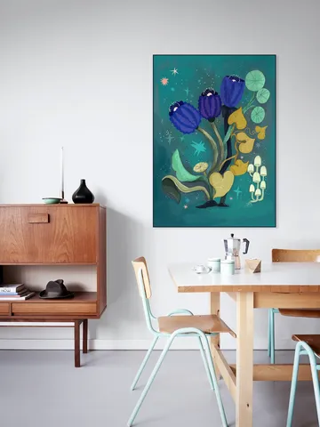 Magic Teal Flower Garden