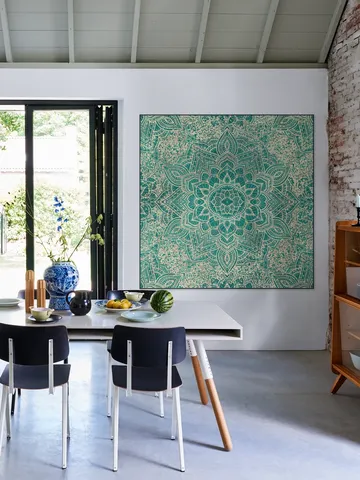 Boho Sparkling Mandala Allover Teal Gold