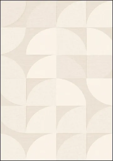 Mid century retro geometry - ivory