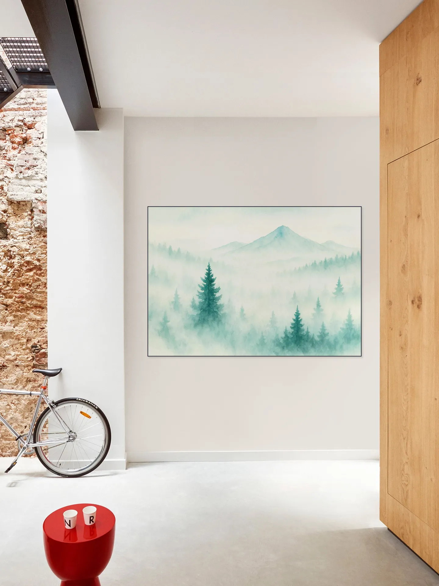 Mountain landscape in the mist