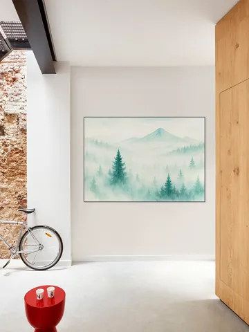 Mountain landscape in the mist
