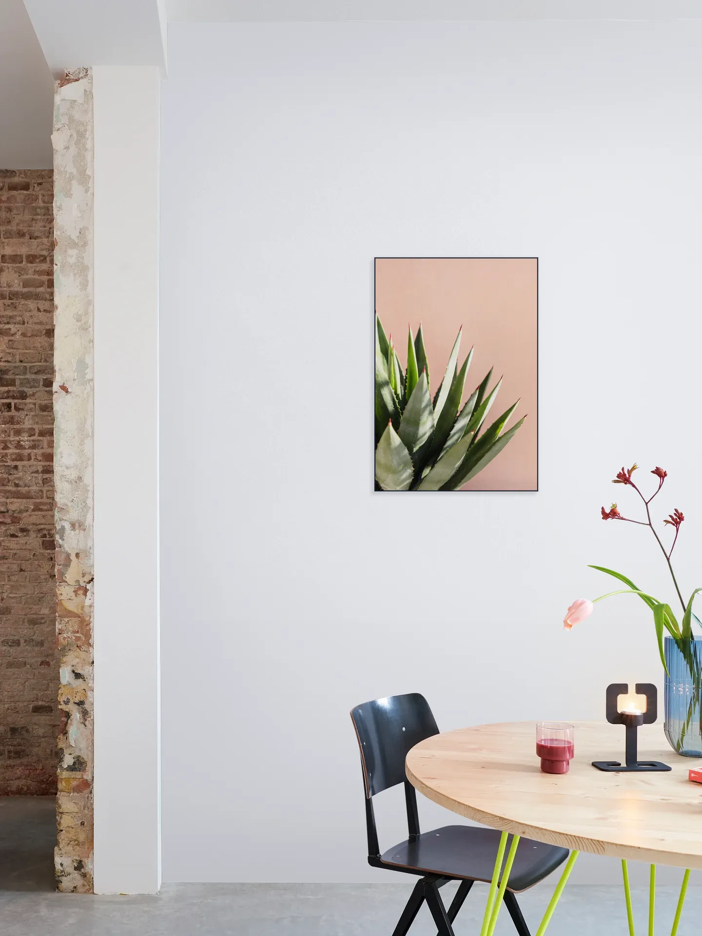 Green Plant Pink Wall