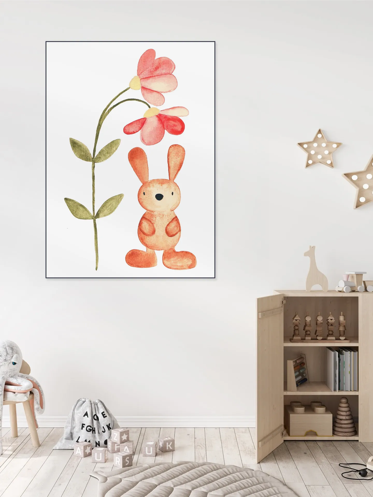Flower and Bunny Watercolor