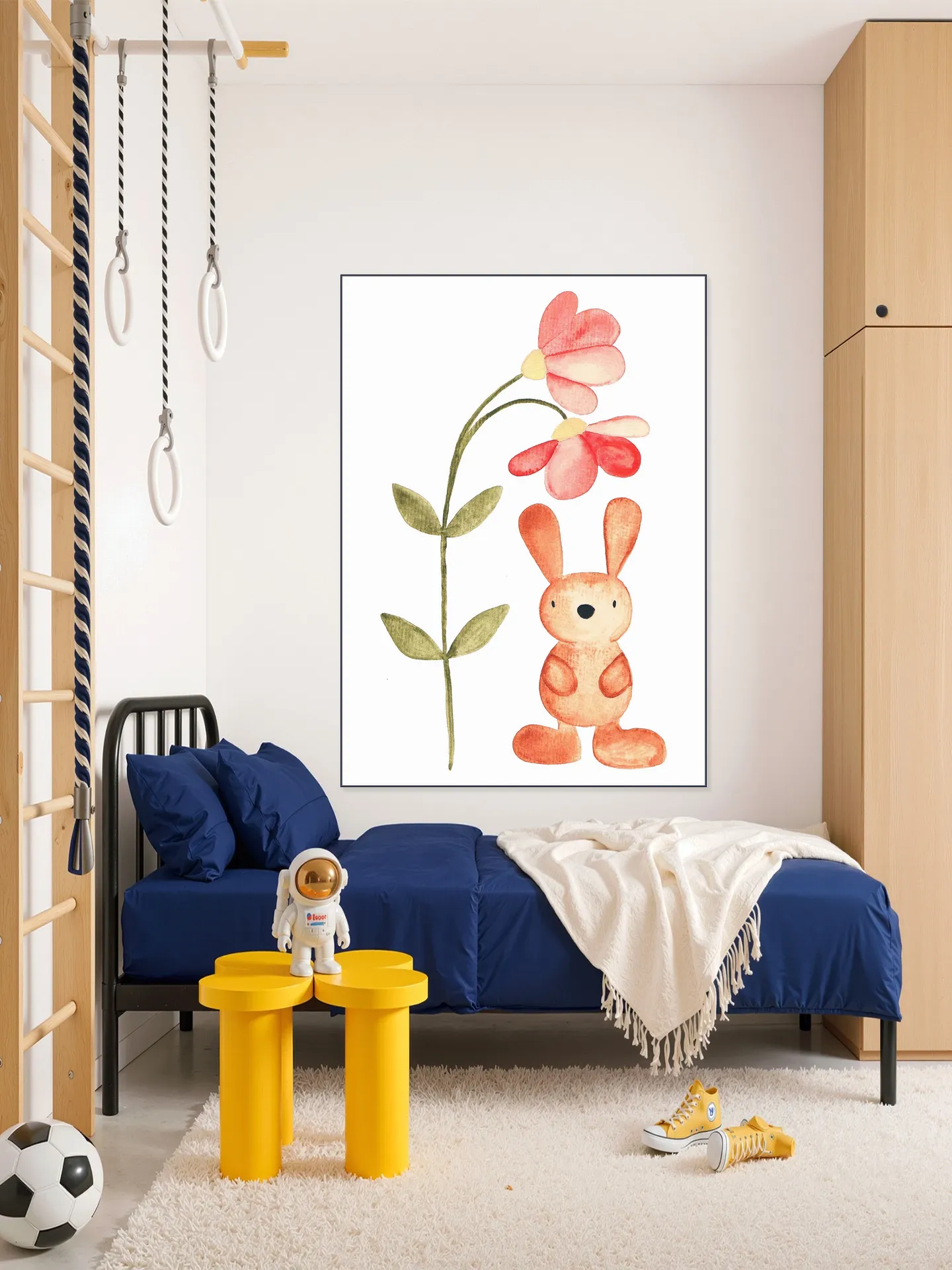 Flower and Bunny Watercolor