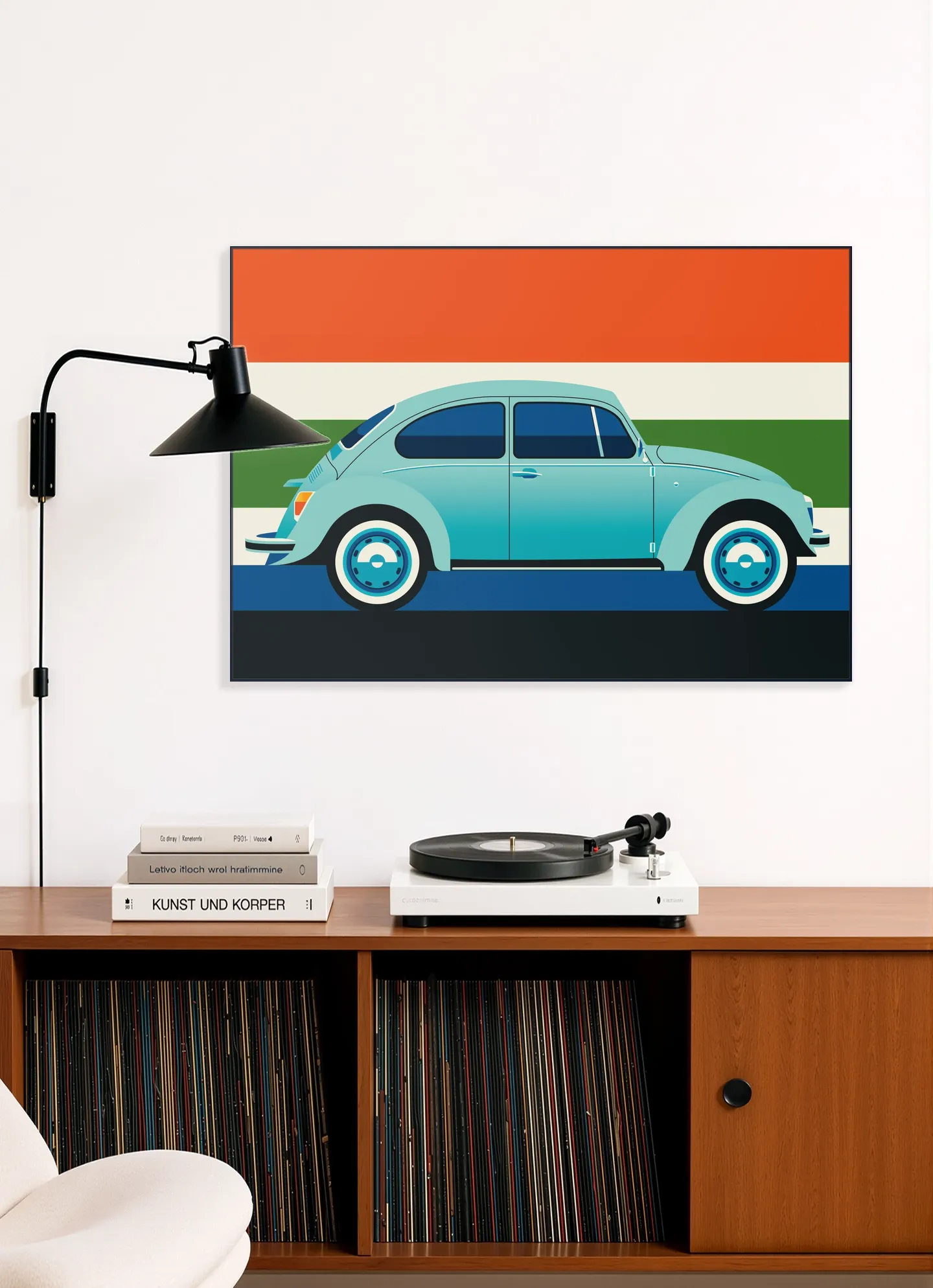 Mint Vintage Car with Stripes