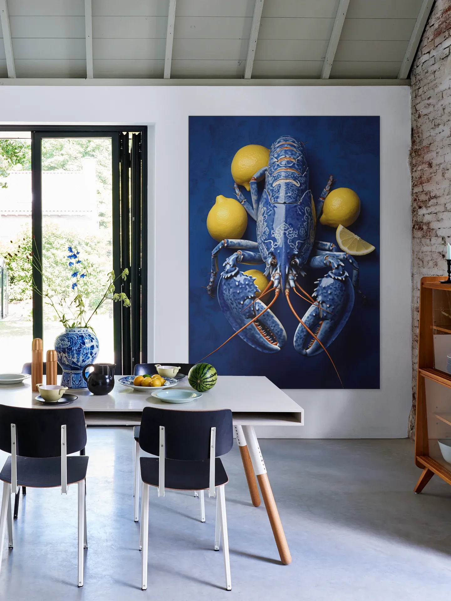 Luxe Lobster in Delft Blue with Lemon