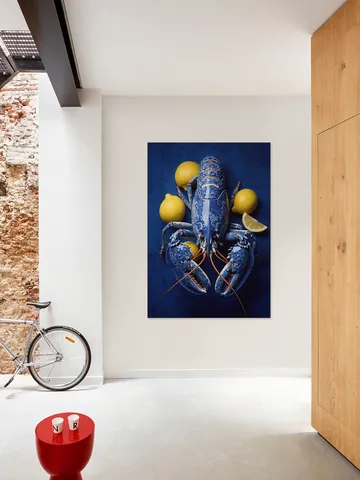 Luxe Lobster in Delft Blue with Lemon