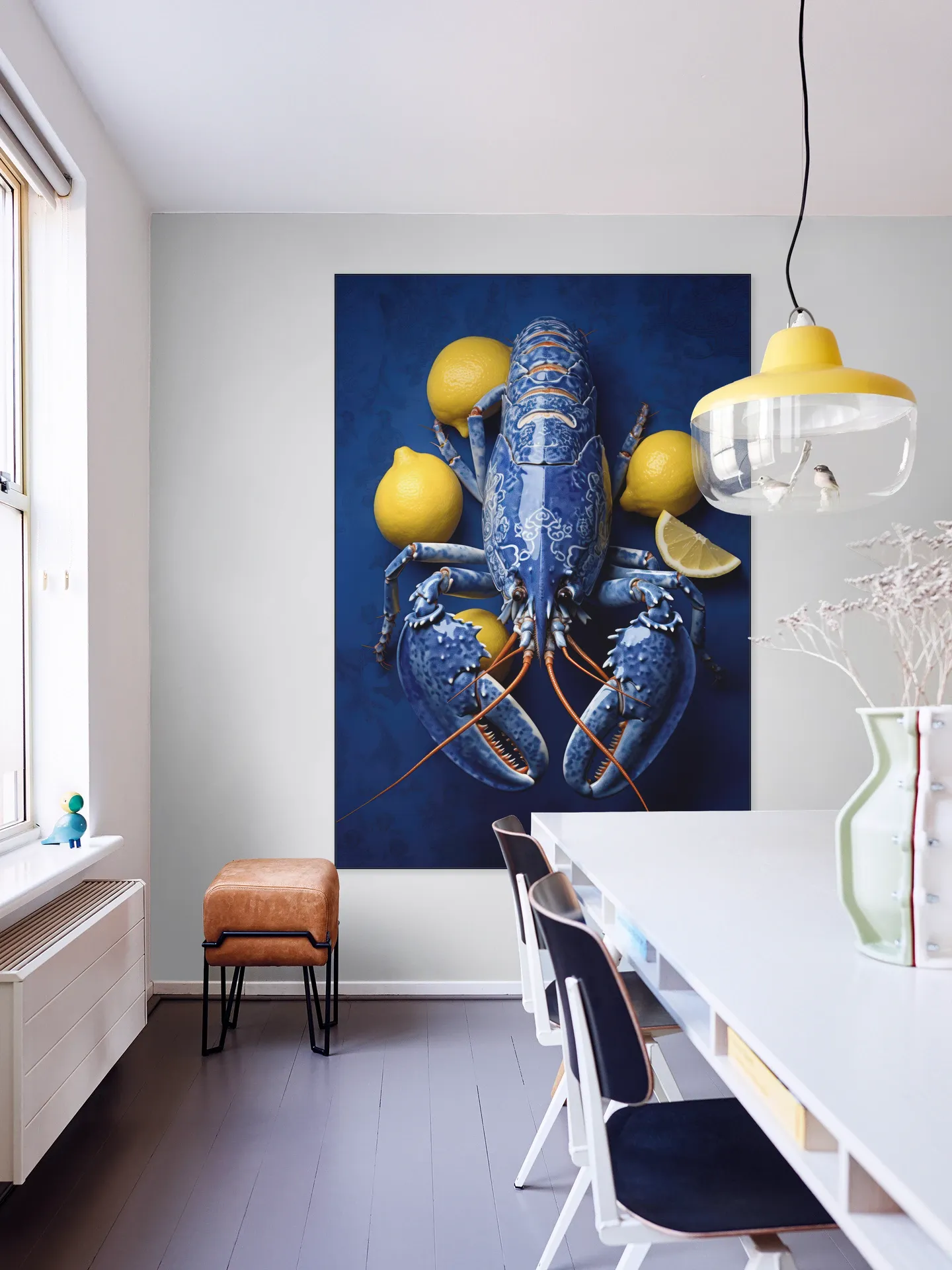 Luxe Lobster in Delft Blue with Lemon