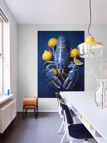 Luxe Lobster in Delft Blue with Lemon