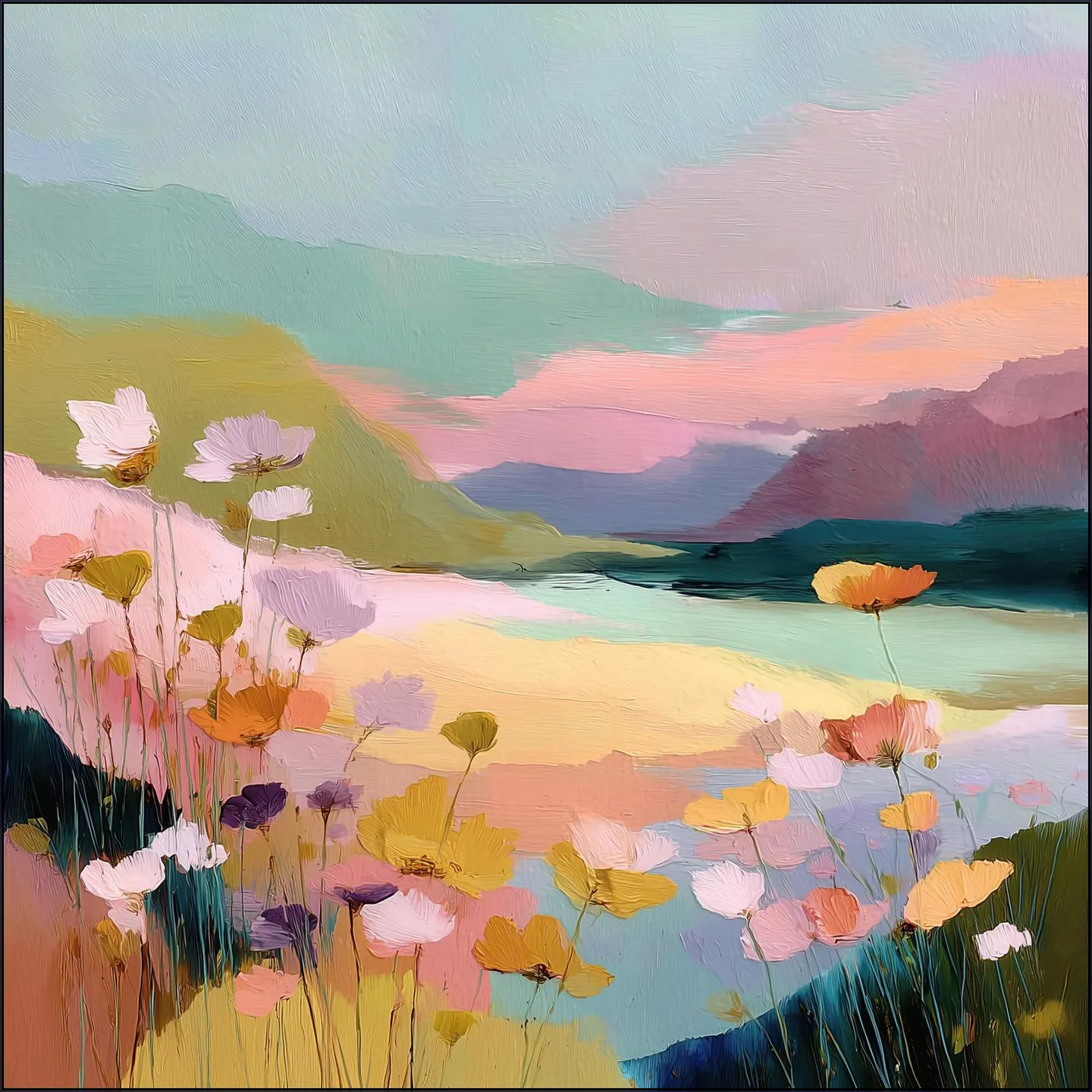Wildflowers By The Lake