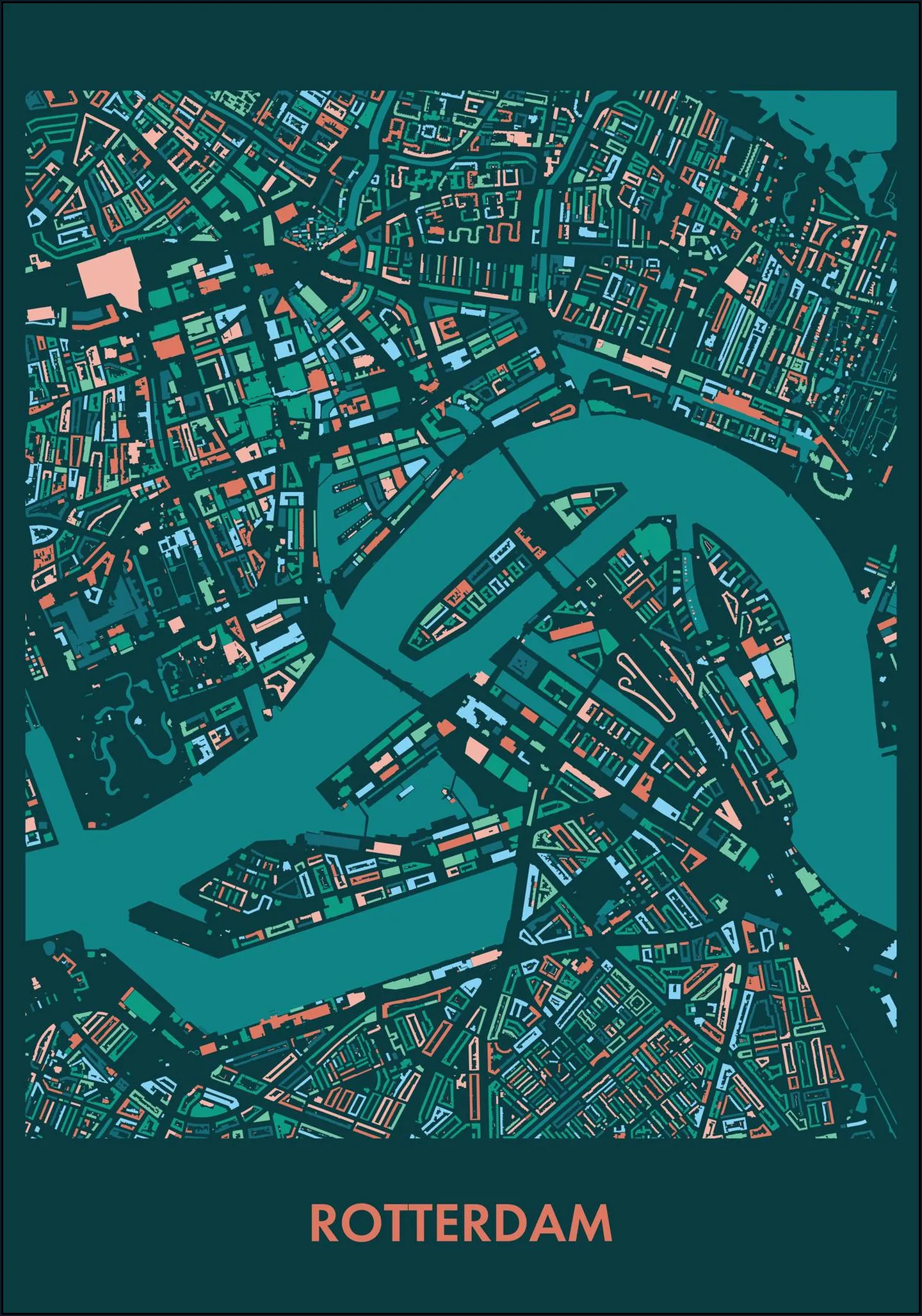 Rotterdam Mozaïek Teal