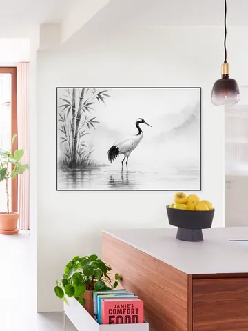 Crane in the Morning Mist