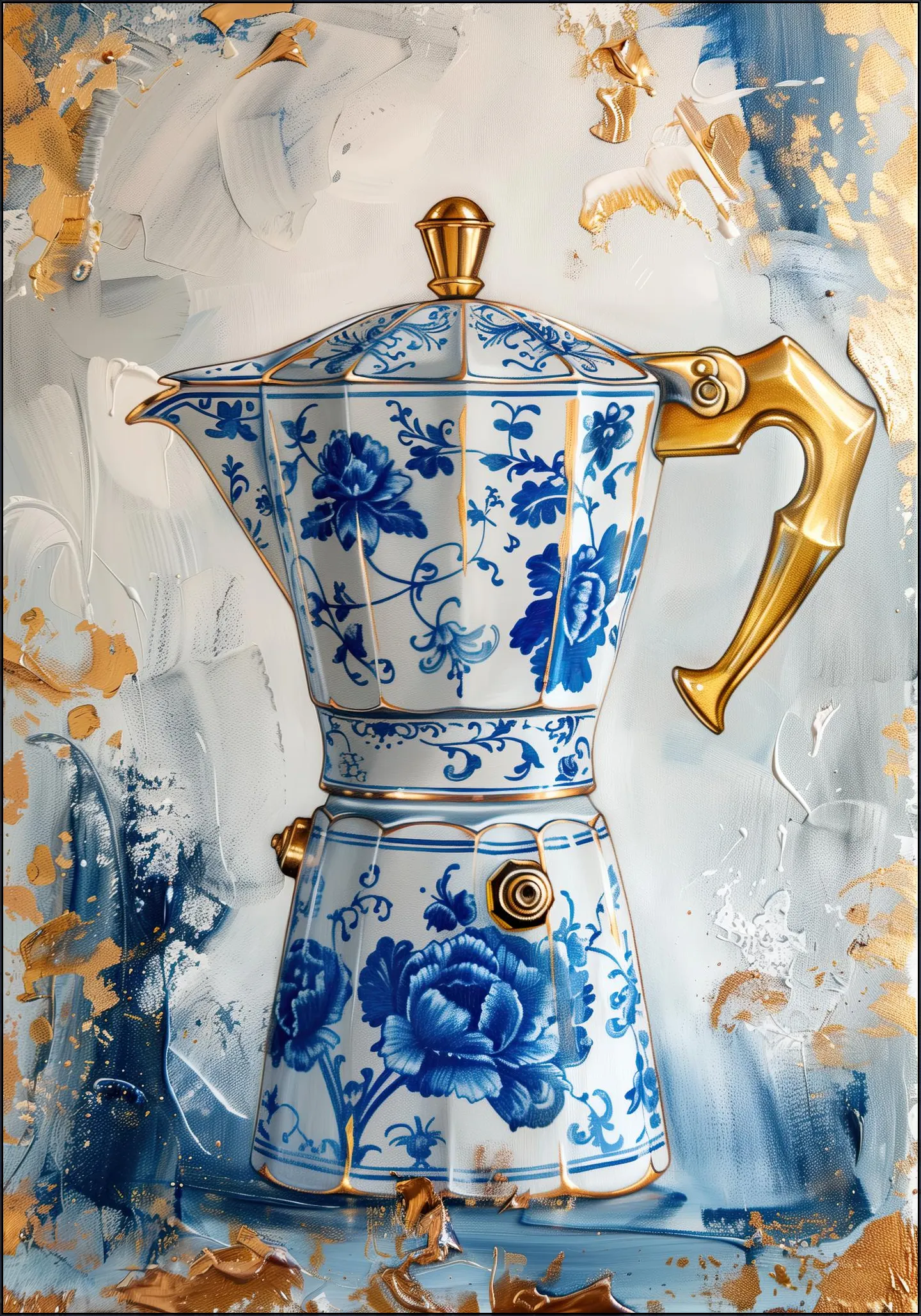 Italian Percolator Delft Blue