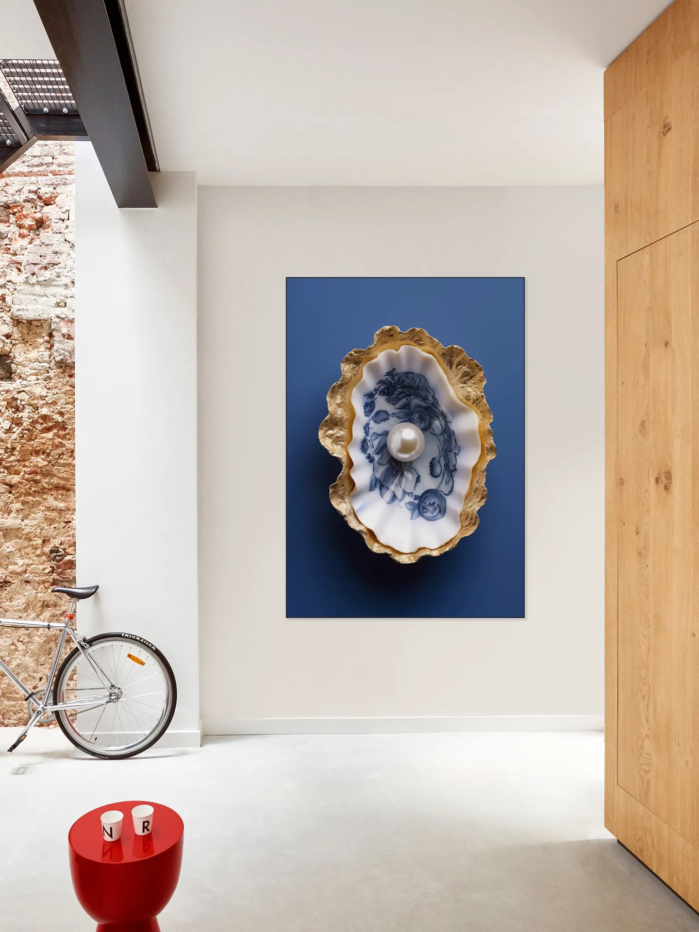 Delft Blue Oyster with Gold