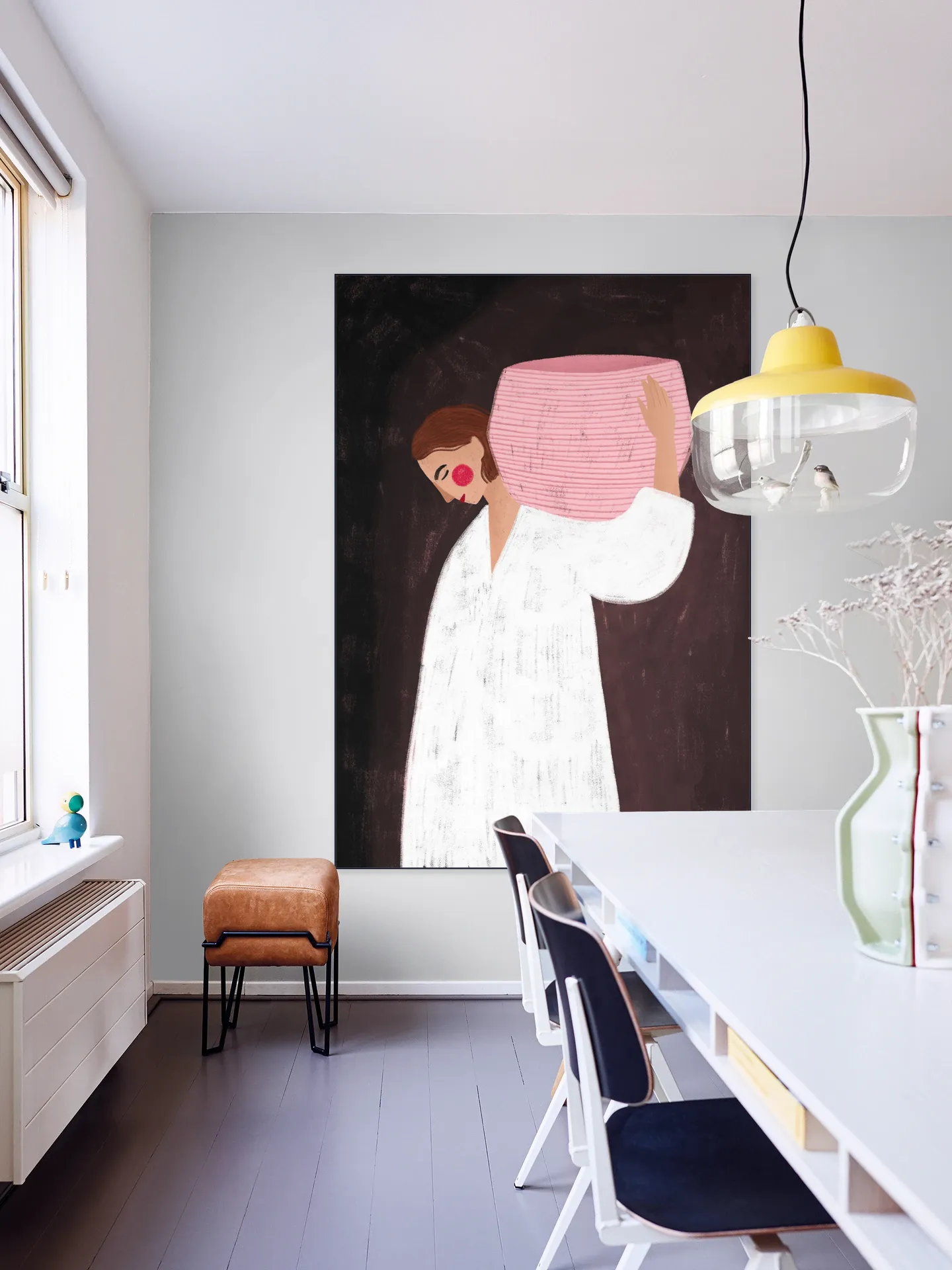 The Woman with the Pink Basket