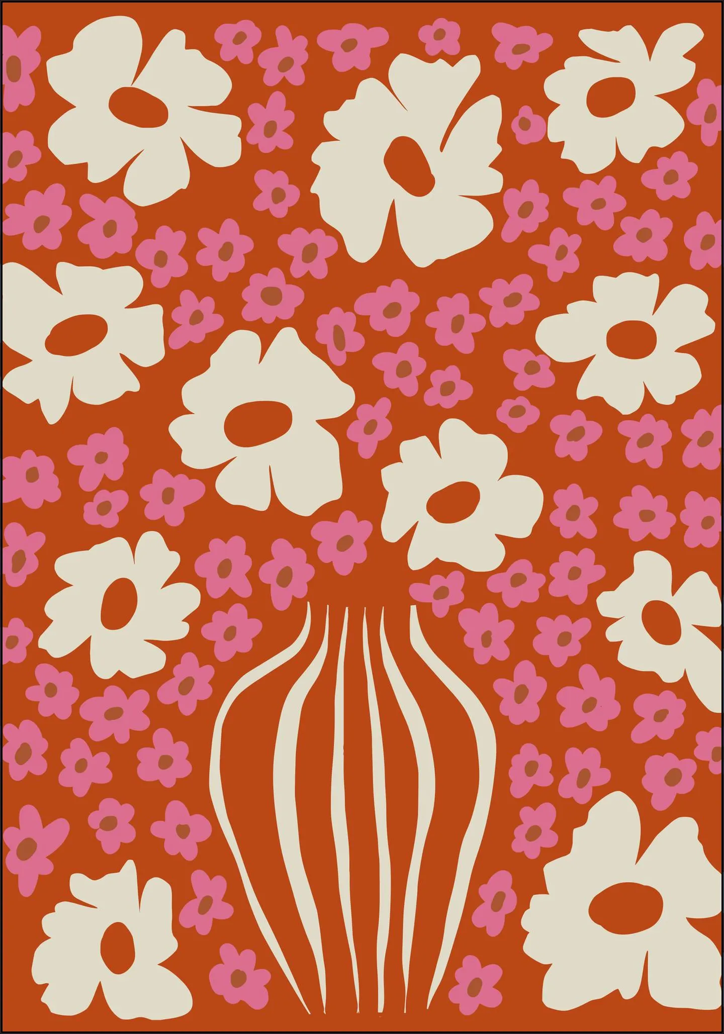 Flower Pot In Orange and Pink