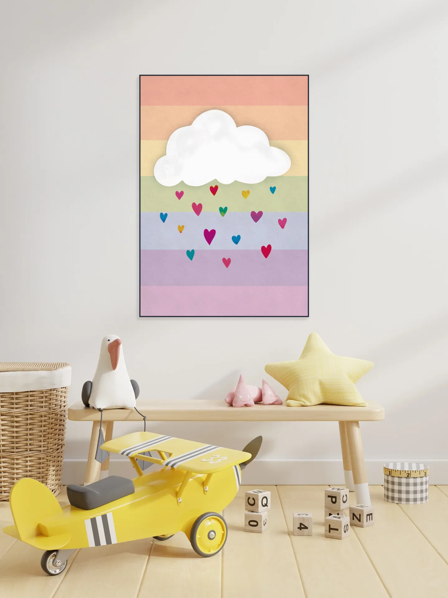 Raining Multicolored Hearts