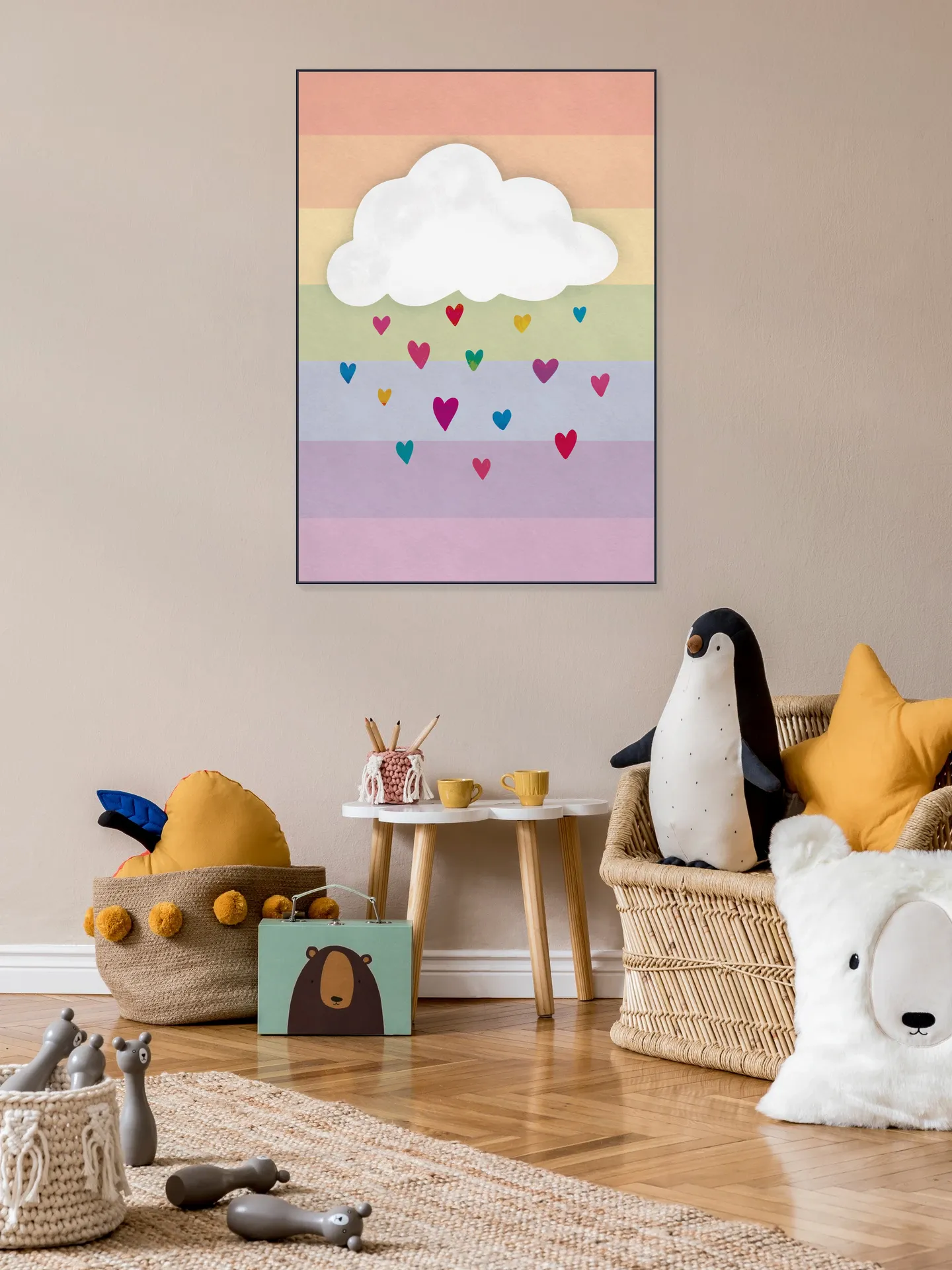 Raining Multicolored Hearts