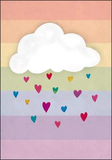 Raining Multicolored Hearts