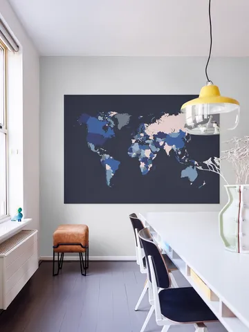 World Map Mosaic Navy