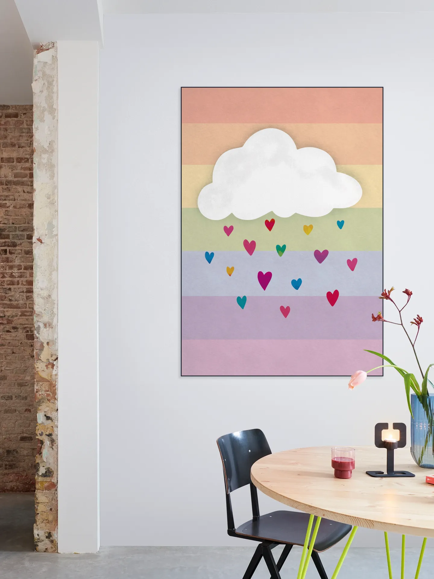 Raining Multicolored Hearts