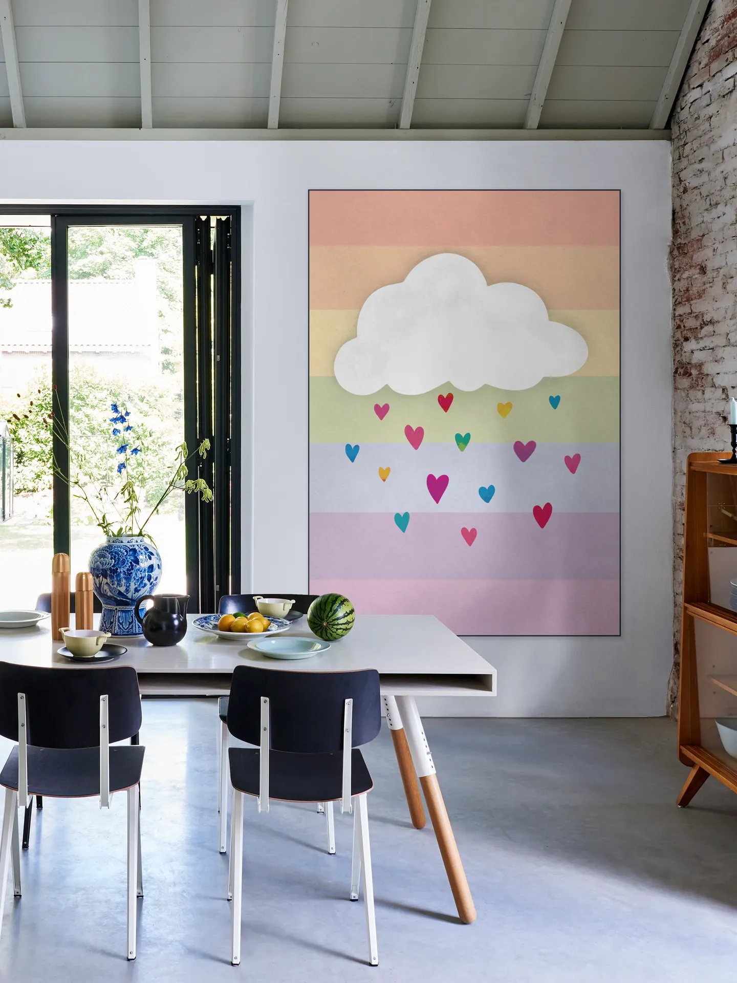Raining Multicolored Hearts