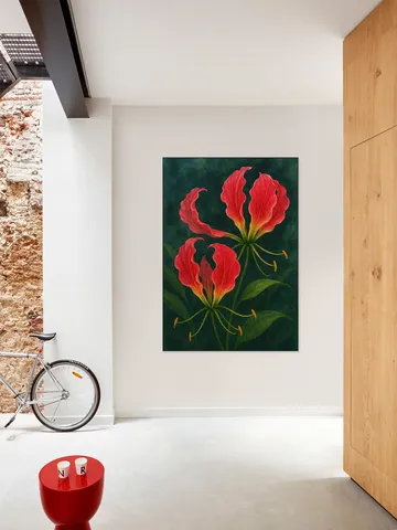 Red Gloriosa Superba Flowers