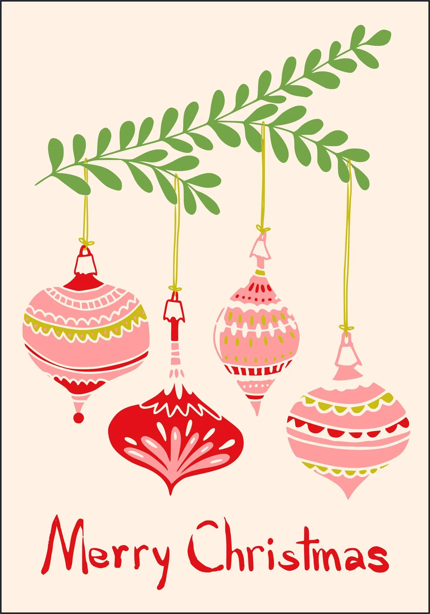 Cheerful little Christmas Baubles - Pink 